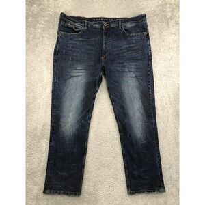 Sean John Jeans Mens 42x29 (Tag 42x30) Blue Athlete Tapered Stretch Distressed
